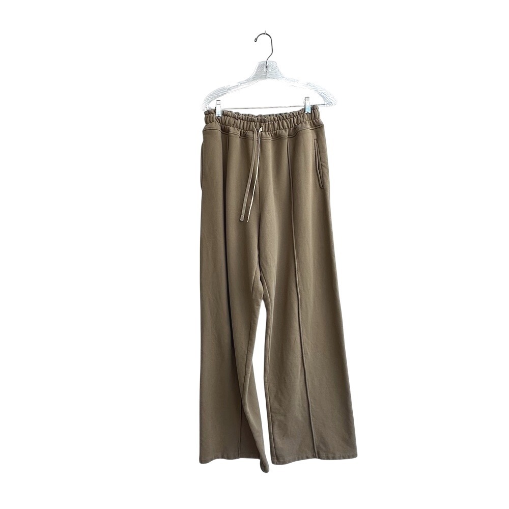 Lit Activewear Tall High Waisted Green Wide Leg Cotton Sweatpants - Size L/XL